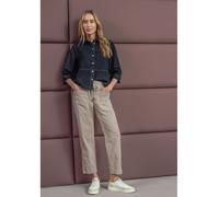 Street One - Slim Leg Cordhose im Loose Fit fading sand - Gr. - 28