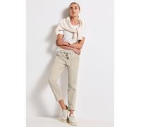 Cordhose STREET ONE, Damen, Gr. 44, Länge 28, malted beige, Web, 98% Baumwolle, 2% Elasthan, unifarben, casual, loose fit knöchelfrei, Hosen, Middle Waist (16689931-44) malted beige