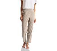 Jogger Pants STREET ONE, Damen, Gr. 44, Länge 28, morning beige, Stoff, 47% Viskose, 45% Polyester, 4% Elasthan, 4% Polyamid, unifarben, casual, loose fit knöchelfrei, Hosen, Middle Waist (90608402-44