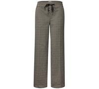 Stoffhose STREET ONE, Damen, Gr. 40, Länge 30, beige (sanded amber), Stoff, 81% Polyester, 17% Viskose, 2% Elasthan, gemustert, loose fit lang, Hosen Stoffhose, mit Wide Legs (58290938-40) sanded ambe