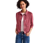 Kurzjacke STREET ONE, Damen, Gr. 38, schwarz clouded blush, Stoff, 90% Polyester, 10% Elasthan, unifarben, comfort fit normal, V-Ausschnitt, Manschette, Jacken Kurzjacke, in Velours-Optik (14684007-38
