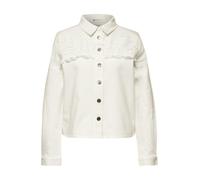 Street One - Jacke im Jeans-Stil mit Lochstickerei und Fransen beige - Gr. - 40