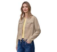 Street One Kurzjacke Damen Washed-Look mit Tunnelzug 100% Lyocell Rundhals Gr. 46 safari beige