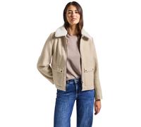 Street One Kurzjacke Damen Gr. 42 soft sand meliert abnehmbarer Kragen 90/10 Polyester/Viskose