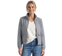 Blouson STREET ONE, Damen, Gr. 44, whispery blau, Stoff, 67% Polyester, 31% Viskose, 2% Elasthan, unifarben, normal normal, hoch geschlossener Ausschnitt, elastischer Bund, Jacken Blouson, mit Stehkra