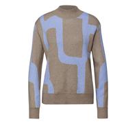 Street One Rollkragenpullover Jacquard gestreift Damen light terra mocha meliert Gr. 36