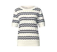 Street One - Jacquard-Pullover weiß - Gr. - 42