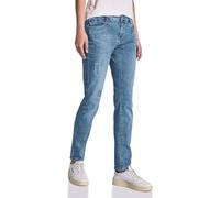 5-Pocket-Jeans STREET ONE "Style Jane", Damen, Gr. 34, Länge 28, light blau destroy wash, Denim/Jeans, Obermaterial: 83% Baumwolle, 15% Polyester, 2% Elasthan, unifarben, casual, lang, Jeans, im Destr