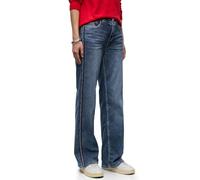 Loose-fit-Jeans STREET ONE, Damen, Gr. 29, Länge 30, medium blau soft washed, Jeans, 81% Baumwolle, 16% Polyester, 3% Elasthan, unifarben, normal, Jeans, mit Galonstreifen (32722938-29) medium blau so