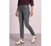 Street One Jeans Mid Waist Slim Leg mit Dekodetail Damen steel grau wash Gr. 29 L30