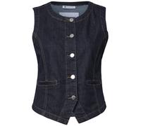 Street One Jeansweste Damen Rundhals Knöpfe Deep Rinse Blau Größe 44