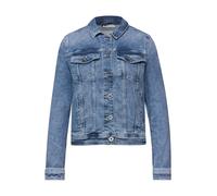 Jeansjacke STREET ONE, Damen, Gr. 42, medium blau wash, Denim/Jeans, Obermaterial: 70% Baumwolle, 28% Polyester, 2% Elasthan, unifarben, regular fit normal, Manschette, Jacken Jeansjacke, mit Brust Ta
