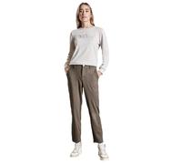Street One Damen Cargo-Hose A378673 Jersey-Twill Slim Fit Muddy Brown Größe 44W/28L