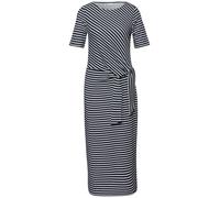 Jerseykleid STREET ONE, Damen, Gr. 34, EURO-Größen, shadowed navy, Jersey, 85% Viskose, 13% Polyester, 2% Elasthan, gestreift, normal wadenlang, Rundhals, Bündchen, Kleider Jerseykleid, mit Rundhalsau