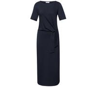 Street One - Jerseykleid in Midilänge mit Knotendetail und U-Boot-Ausschnitt blau - Gr. - 34