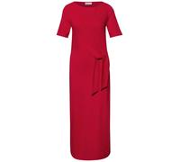 Street One - Jerseykleid in Midilänge mit Knotendetail und U-Boot-Ausschnitt rot - Gr. - 34