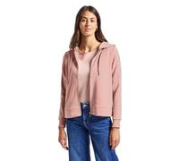 Sweatjacke STREET ONE, Damen, Gr. 38, rosa (faded rose), Sweatware, 65% Baumwolle, 35% Polyester, unifarben, casual, normal normal, ohne Ausschnitt, Langarm Rippbündchen, Sweatjacken, im soften Baumwo