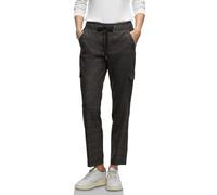 Cargohose STREET ONE "Style Bonny", Damen, Gr. 34, Länge 30, silk braun, Web, Obermaterial: 62% Polyester, 33% Viskose, 5% Elasthan, kariert, loose fit knöchelfrei, Hosen Cargohose, mit elastischem Bu