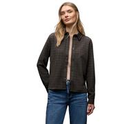 Langarmbluse STREET ONE, Damen, Gr. 38, schwarz, Stoff, 63% Polyester, 34% Viskose, 3% Elasthan, kariert, normal normal, V-Ausschnitt, Bündchen, Blusen (33329144-38) schwarz