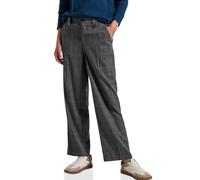Stoffhose STREET ONE, Damen, Gr. 36, Länge 30, schwarz, Stoff, 64% Polyester, 33% Viskose, 3% Elasthan, kariert, comfort fit lang, Hosen, High Waist (13543759-36) schwarz