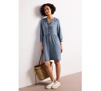 Jeanskleid STREET ONE, Damen, Gr. 42, N-Gr, light blau soft wash, Jersey, Obermaterial: 100% Lyocell, figurumspielend kniefrei, V-Ausschnitt, Kleider Jeanskleid, weich fallende, vorgewaschene Optik, d