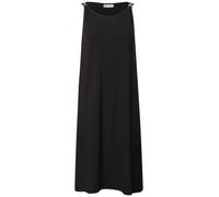Shirtkleid STREET ONE, Damen, Gr. 36, N-Gr, schwarz, Web, Obermaterial: 95% Viskose, 5% Elasthan, unifarben, lässig geschnitten knielang, Rundhals, Kleider Shirtkleid, Sommerkleid mit Schnallendetail/