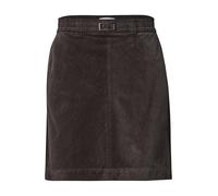 Minirock STREET ONE, Damen, Gr. 40, braun (schwarz coffee), Cord, Obermaterial: 100% Baumwolle. Futter: 100% Viskose, unifarben, körpernah kniefrei, Röcke Minirock, Sommerrock / Cordrock mit Schnallen