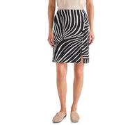 Minirock STREET ONE, Damen, Gr. 34, schwarz, Stoff, 85% Viskose, 13% Polyester, 2% Elasthan, gemustert, normal ca. Mitte Oberschenkel, Röcke Minirock, in Wickel-Optik (55706026-34) schwarz