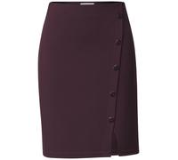 Minirock STREET ONE, Damen, Gr. 36, rustic rouge, Stoff, 70% Viskose, 25% Polyester, 5% Elasthan, unifarben, normal ca. Mitte Oberschenkel, Röcke Minirock, in Wickel-Optik (18031813-36) rustic rouge
