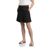 Minirock STREET ONE, Damen, Gr. 44, schwarz, Stoff, 69% Viskose, 26% Polyester, 5% Elasthan, unifarben, normal knielang, Röcke Minirock, mit dekorativem Elastikbund (96925053-44) schwarz