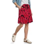 Minirock STREET ONE, Damen, Gr. 40, salsa rot, Stoff, 100% Viskose, gemustert, normal knielang, Röcke Minirock, Middle Waist (33482924-40) salsa rot