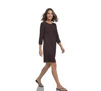 Sommerkleid STREET ONE, Damen, Gr. 42, EURO-Größen, braun (ruby vine), Stoff, 70% Viskose, 25% Polyester, 5% Elasthan, unifarben, normal knielang, Rundhals, elastischer Bund, Kleider Sommerkleid, in U