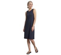 Midikleid STREET ONE, Damen, Gr. 38, EURO-Größen, schwarzest blau, Stoff, 95% Viskose, 5% Elasthan, unifarben, comfort fit knielang, Rundhals, normaler Saum, Kleider Midikleid, knielang (12509539-38)