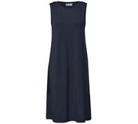 Midikleid STREET ONE, Damen, Gr. 38, EURO-Größen, schwarzest blau, Stoff, 95% Viskose, 5% Elasthan, unifarben, comfort fit knielang, Rundhals, normaler Saum, Kleider Midikleid, knielang (12509539-38)