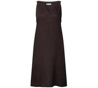 Sommerkleid STREET ONE, Damen, Gr. 44, EURO-Größen, espresso braun, Stoff, 100% Leinen, unifarben, comfort fit knielang, Rundhals, normaler Saum, Kleider Sommerkleid, aus Leinen (13508822-44) espresso