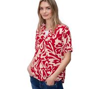 Street One Kurzarmbluse (78849613-34) – 100% Viskose, geblümt, Rundhals – salsa rot Gr. 34