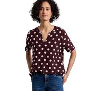 Kurzarmbluse STREET ONE, Damen, Gr. 38, rustic rouge, Stoff, 100% Viskose, gepunktet, regular fit normal, Rundhals, abgesteppt, Blusen, mit allover Punkteprint (17073330-38) rustic rouge