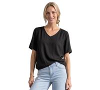Blusentop STREET ONE, Damen, Gr. 36, schwarz, Web, Obermaterial: 100% Viskose, unifarben, hüftlang, V-Ausschnitt, Blusen Blusentop, weich fallender Viskosemix, Elastikbund, V-Ausschnitt (45219423-36)