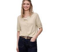 Street One Cardigan Kurzarm Damen Gr. 36 smoke beige meliert Rundhals 60% Viskose/40% Baumwolle