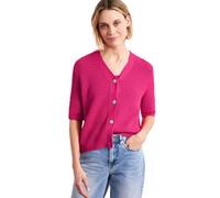 Street One Kurzarm Cardigan mit V-Neck und Struktur Magenta Dream 40