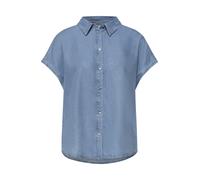 Street One - Kurzarm-Hemdbluse in lockerer Passform blau - Gr. - 36