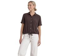 Kurzarmbluse STREET ONE, Damen, Gr. 36, braun (schwarz coffee), Stoff, 100% Viskose, unifarben, klassisch normal, V-Ausschnitt, normaler Saum, Blusen, in Unifarbe (63018646-36) schwarz coffee