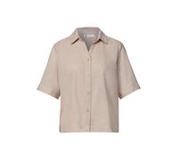 Street One - Kurzarm Hemdbluse in Unifarbe clay sand - Gr. - 40