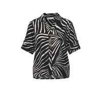 Street One Hemdbluse Kurzarm mit Turn-Up-Details Damen 100% Viskose schwarz Gr. 42