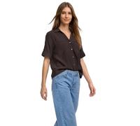Street One Frauen Kurzarm Hemdbluse mit Turn-Up-Details in Braun, Gr: 38