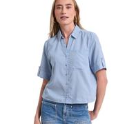 Hemdbluse STREET ONE, Damen, Gr. 42, original blau, Stoff, 65% Polyester, 35% Viskose, gestreift, normal normal, V-Ausschnitt, Aufschlag, Blusen Hemdbluse, im Streifen-Design (94992452-42) original bl