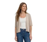 Strickjacke STREET ONE, Damen, Gr. 42, clay sand, Strick, Obermaterial: 53% Polyester, 46% Viskose, 1% metallisierte Fasern, unifarben, lässig geschnitten, Rundhals, Strickjacken Strickjacke, Kurzarm