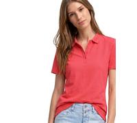 Poloshirt STREET ONE, Damen, Gr. 40, sunset rot, Web, 97% Baumwolle, 3% Elasthan, unifarben, normal normal, hoch geschlossener Ausschnitt, abgesteppt, Shirts, aus Baumwolle mit Stretchante (91162954-4