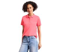 Street One Kurzarm Poloshirt in Rippstruktur Striking Coral 44