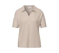 Poloshirt STREET ONE, Damen, Gr. 38, clay sand, Jersey, Obermaterial: 50% Viskose, 47% Polyester, 3% Elasthan, unifarben, regular fit normal, ohne Ausschnitt, Shirts, mit Stretchanteil (61343809-38) c